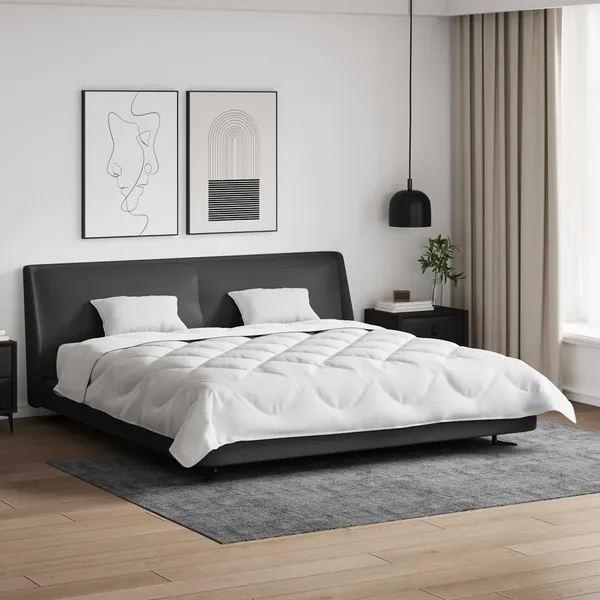 Ensemble de Duvet 3 pcs Blanc Microfibre et Plumes D'oie