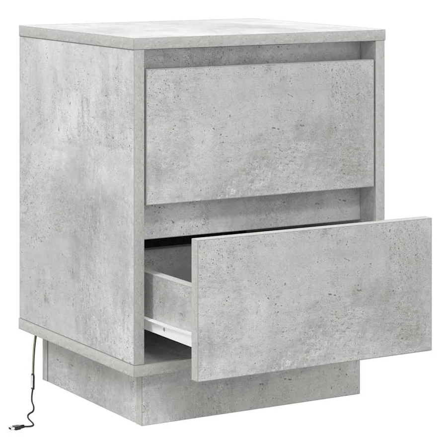Cabinet de chevet 2 pcs Gris béton 39 x 34,5 x 50 cm - 7