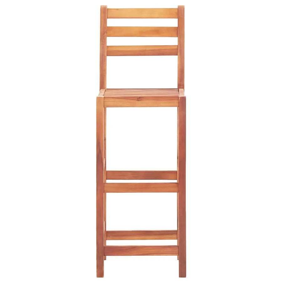 Chaises de bar lot de 2 bois d'acacia solide - 3