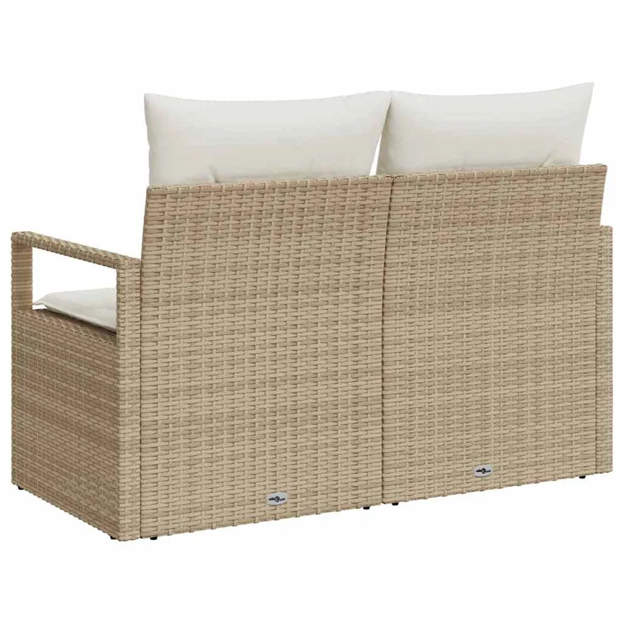 Canapé de jardin avec coussin 120 x 62 x 69 cm polyrotin - 4
