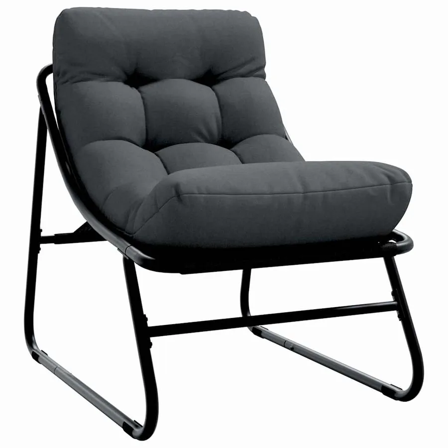 Mobilier de jardin avec coussin 2 pcs Noir 60,5 x 81 x 71 cm - 4