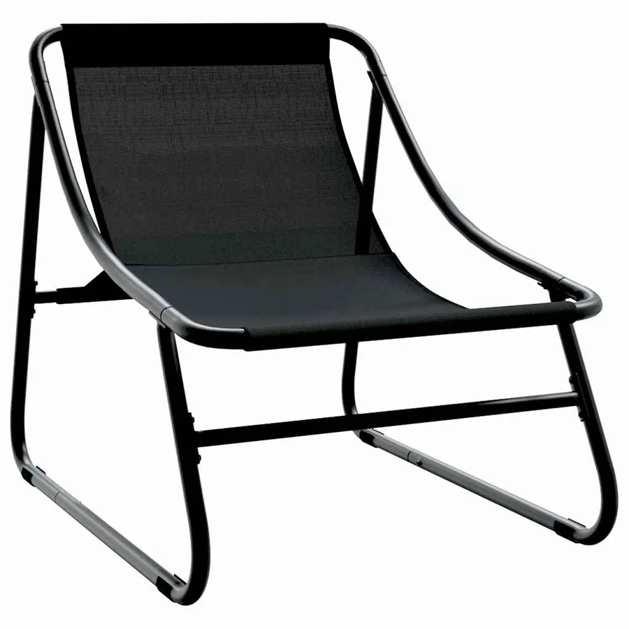 Mobilier de jardin avec coussin 2 pcs Noir 60,5 x 81 x 71 cm - 5