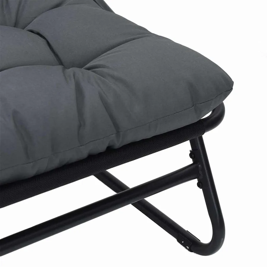 Mobilier de jardin avec coussin 2 pcs Noir 60,5 x 81 x 71 cm - 9
