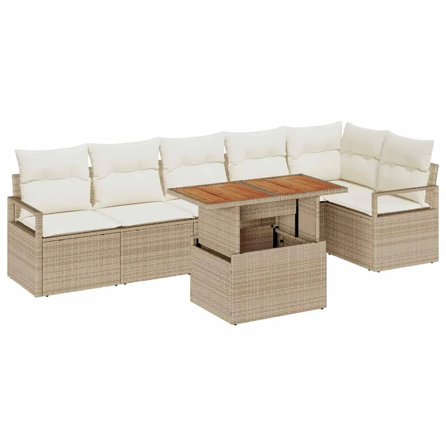 Ensemble de canapé de jardin 7 pc 6-Nombre de places - 2