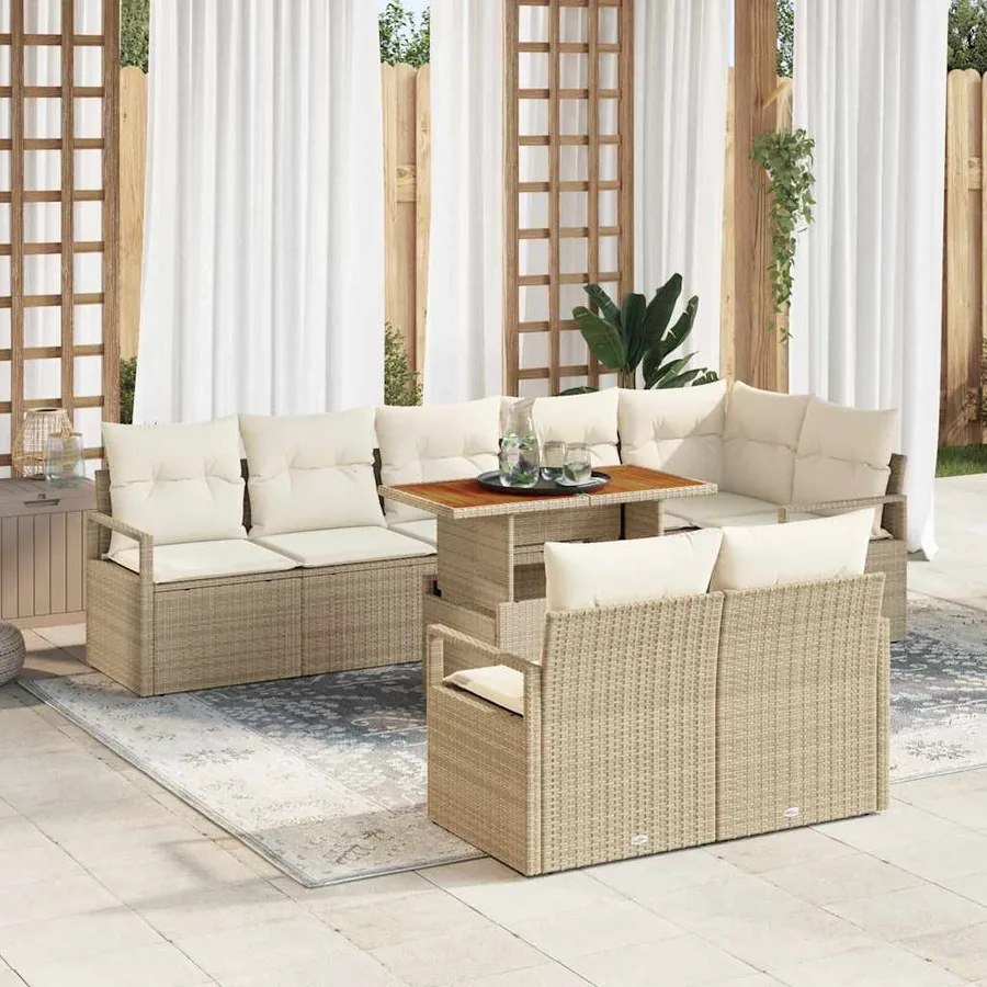 Ensemble de canapé de jardin 9 pc 8-Nombre de places