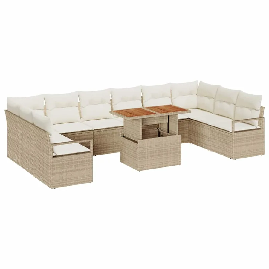 Ensemble de canapé de jardin 11 pc 10-Nombre de places - 2
