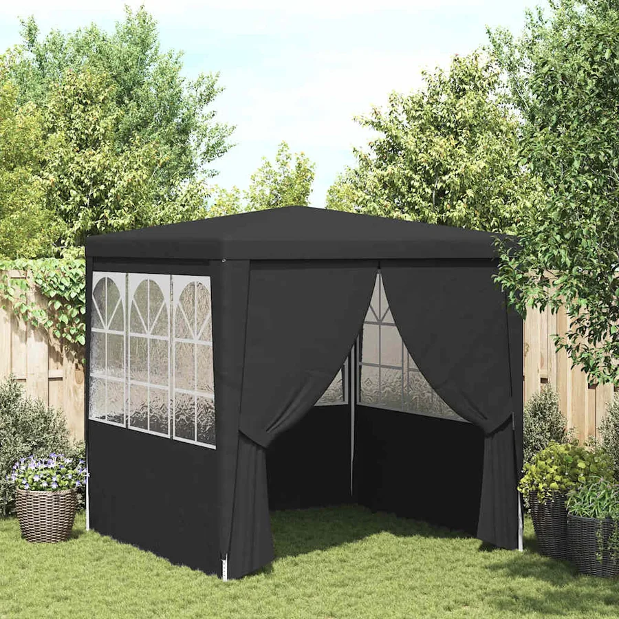 Tente de réception et parois latérales 2x2 m Anthracite 90 g/m² - 2