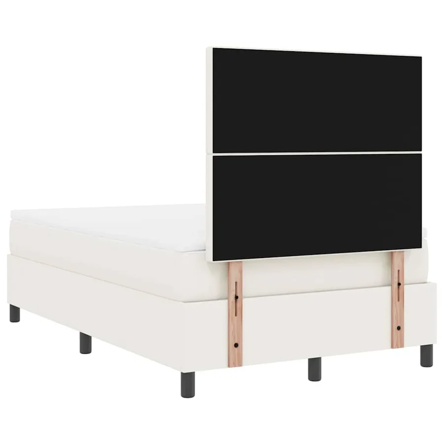 Lit à ressort LED avec tête de lit Crème et Blanc 120 x 190 cm - 8