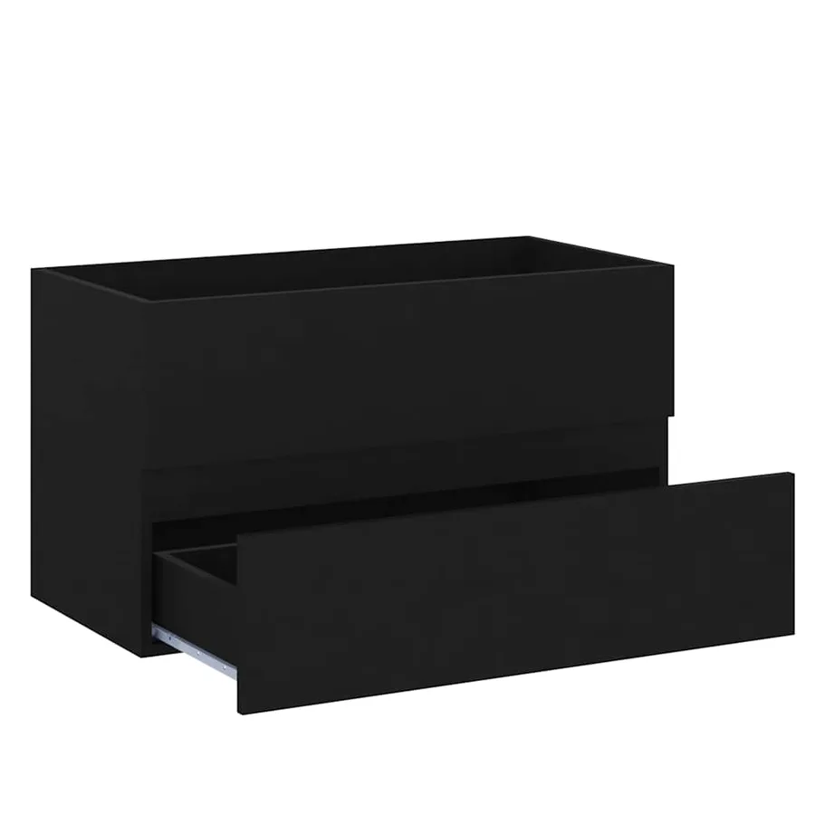 Ensemble de meubles salle de bain 2 pcs noir bois d'ingénierie - 11