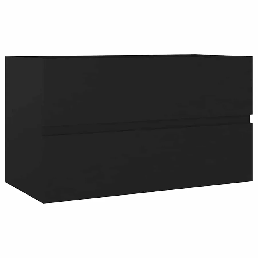 Ensemble de meubles salle de bain 2 pcs noir bois d'ingénierie - 12