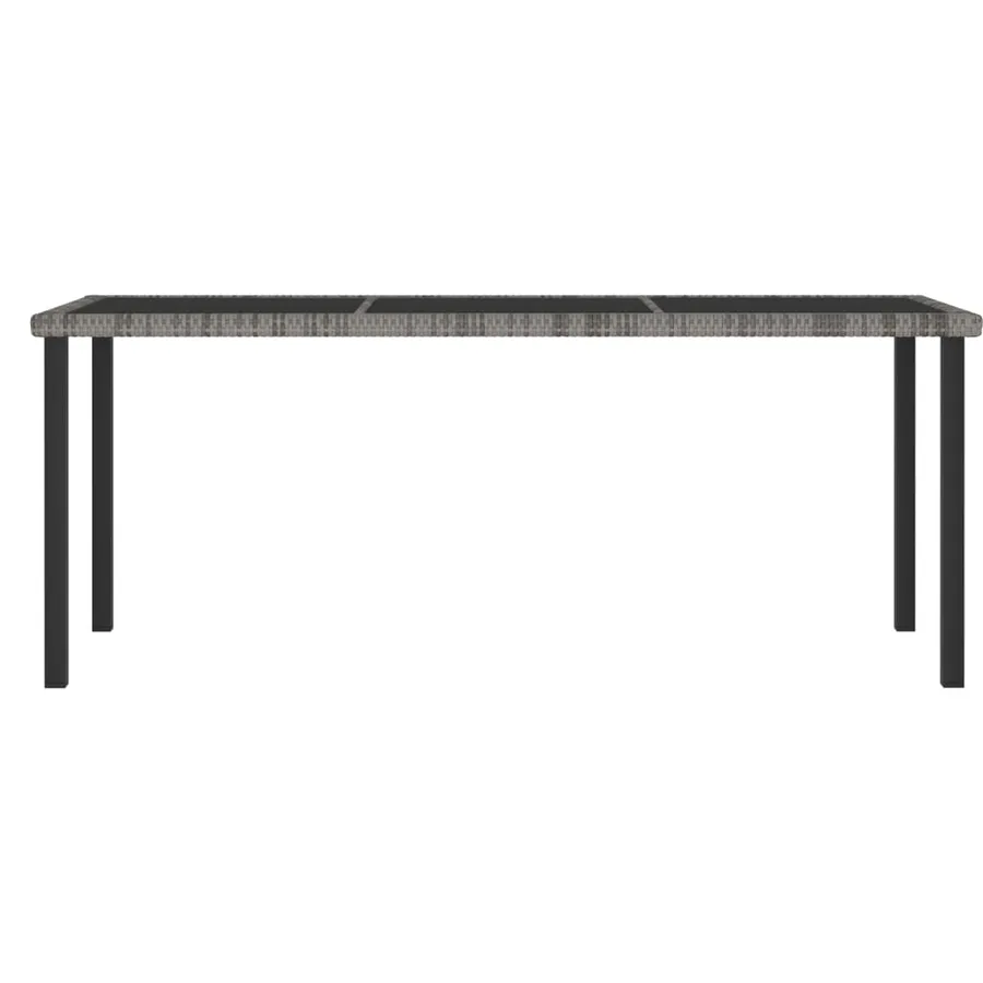 Table à dîner de jardin Gris 180x70x73 cm Résine tressée - 2