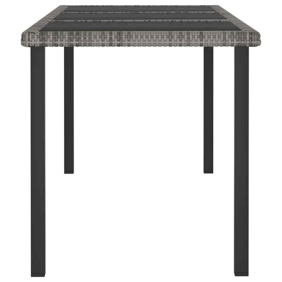 Table à dîner de jardin Gris 180x70x73 cm Résine tressée - 3