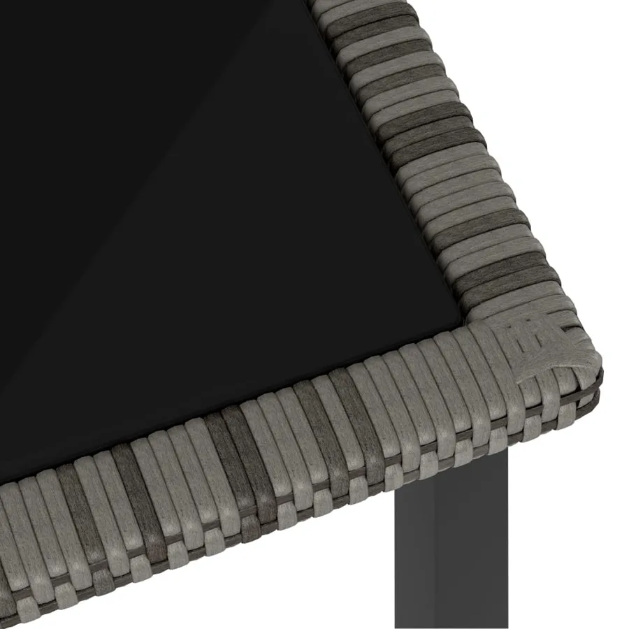 Table à dîner de jardin Gris 180x70x73 cm Résine tressée - 4
