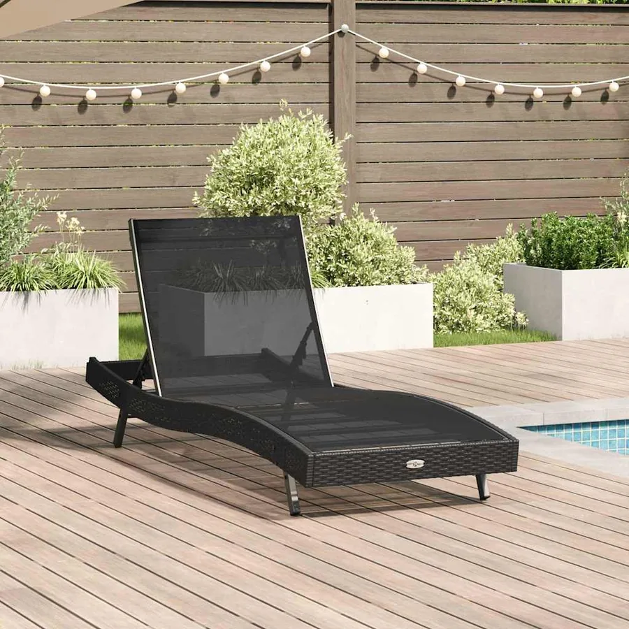 Transat Noir 197 x 70 x 82 cm polyrotin