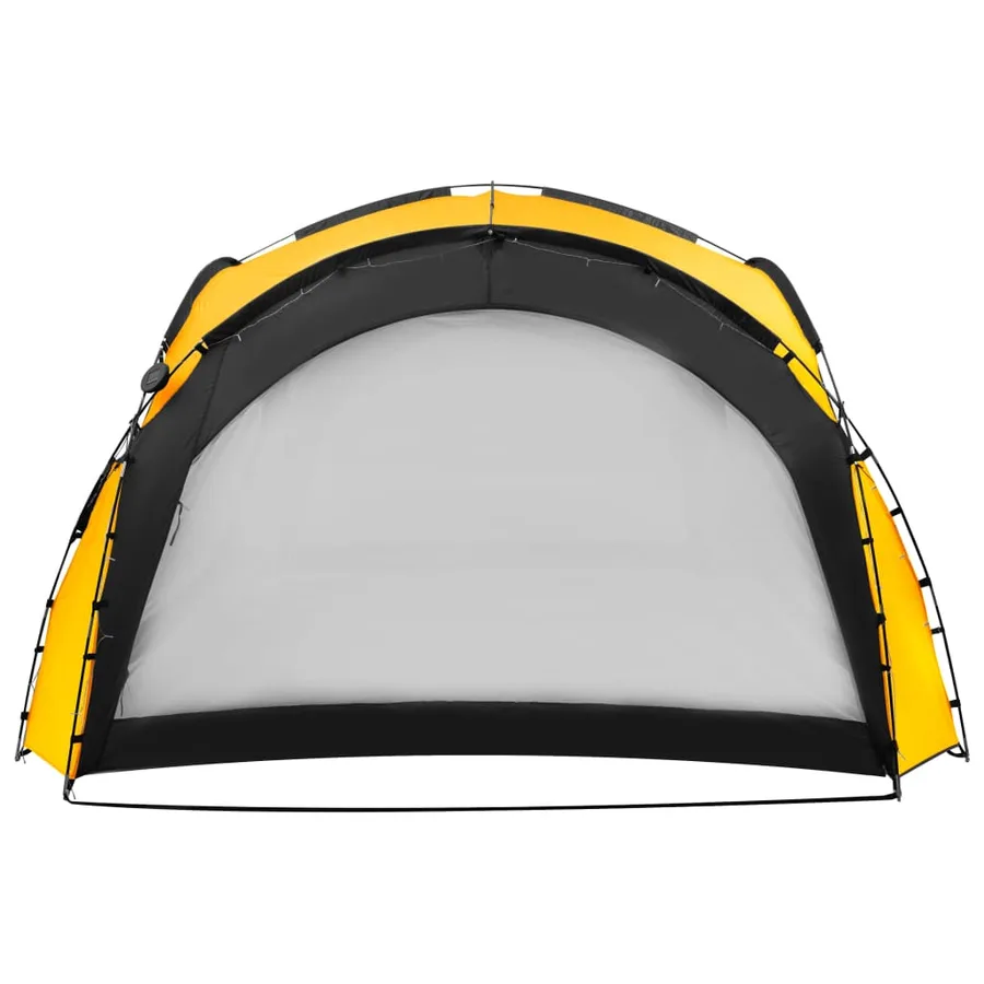 Tente de réception avec LED et 4 parois 3,6x3,6x2,3 m Jaune - 5