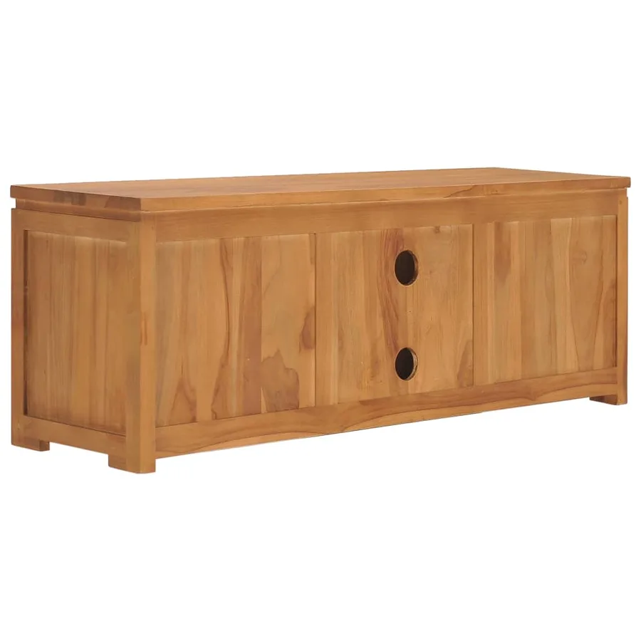Meuble TV 110x30x40 cm Bois de teck massif - 4