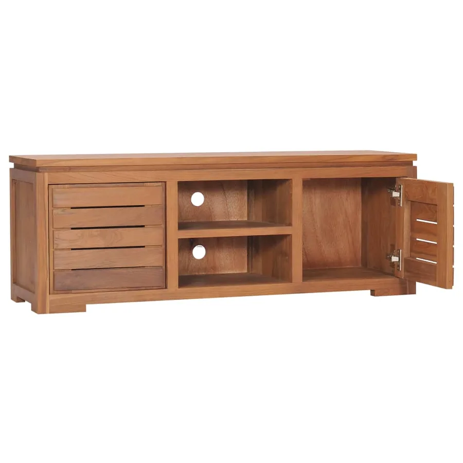 Meuble TV 110x30x40 cm Bois de teck massif - 5