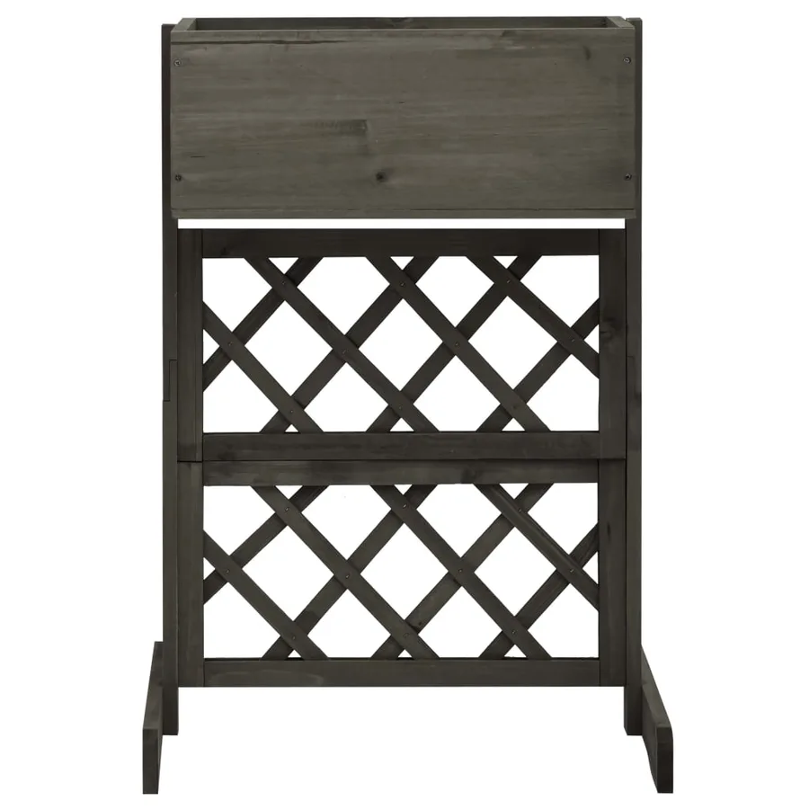 Jardinière à treillis de jardin Gris 45x30x74 cm Bois de sapin - 2