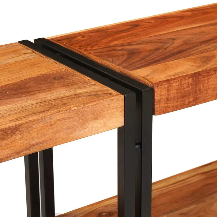 Table console Marron 160 x 33 x 75 cm Bois d'Acacia Massif - 7