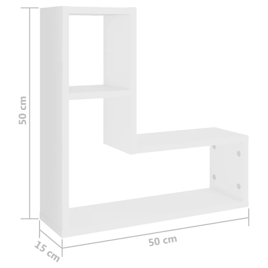 Étagères murales 2 pcs blanc 50x15x50 cm bois d'ingénierie - 7