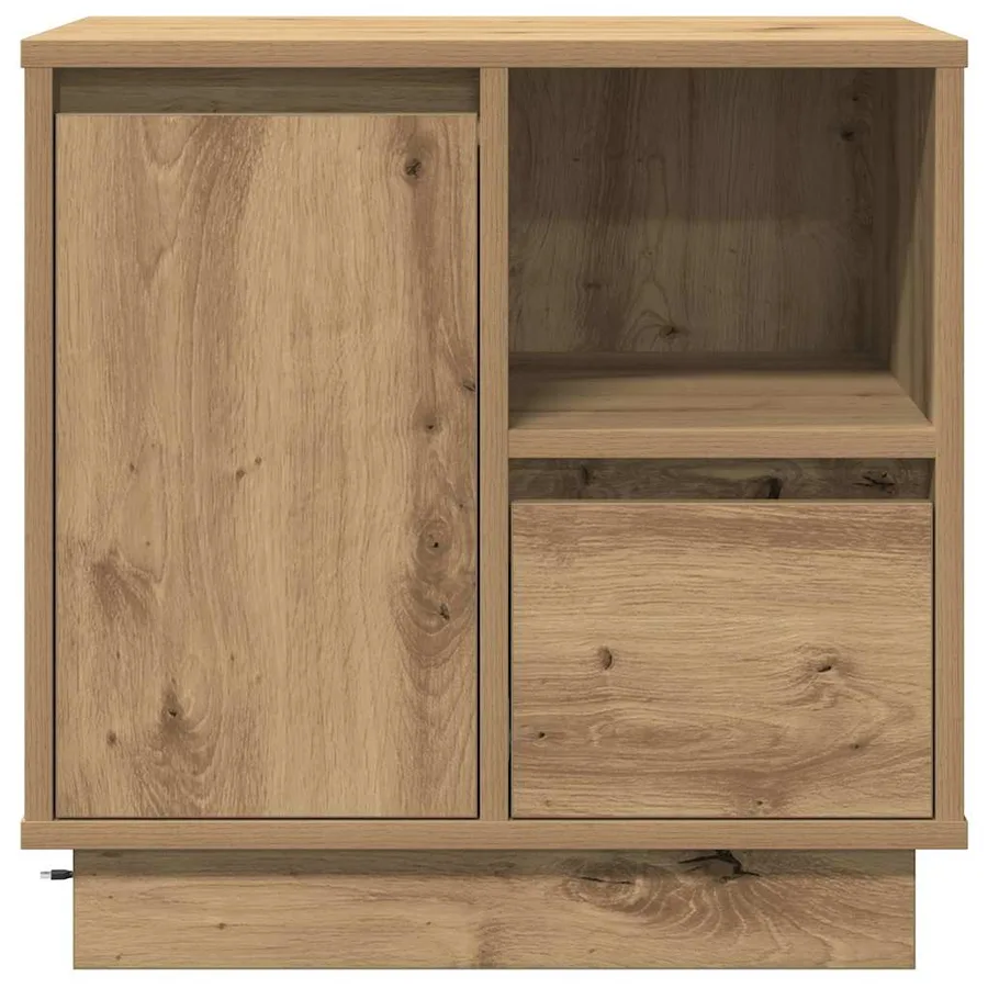 Cabinet de chevet 2 pc Chêne artisanal 50 x 34,5 x 50 cm. - 5