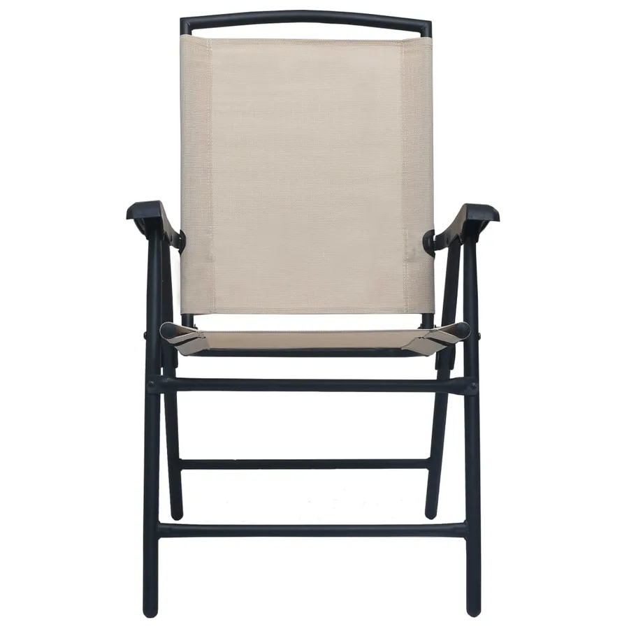 Chaises de jardin pliables lot de 2 Textilène Crème - 3