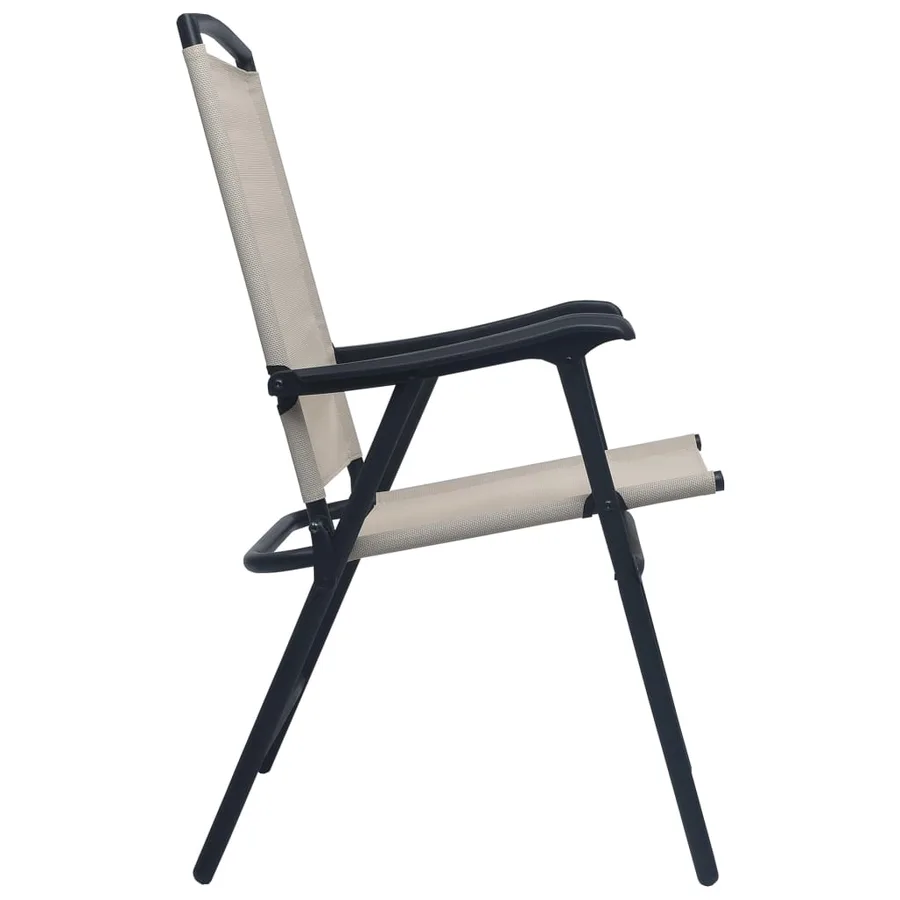 Chaises de jardin pliables lot de 2 Textilène Crème - 4