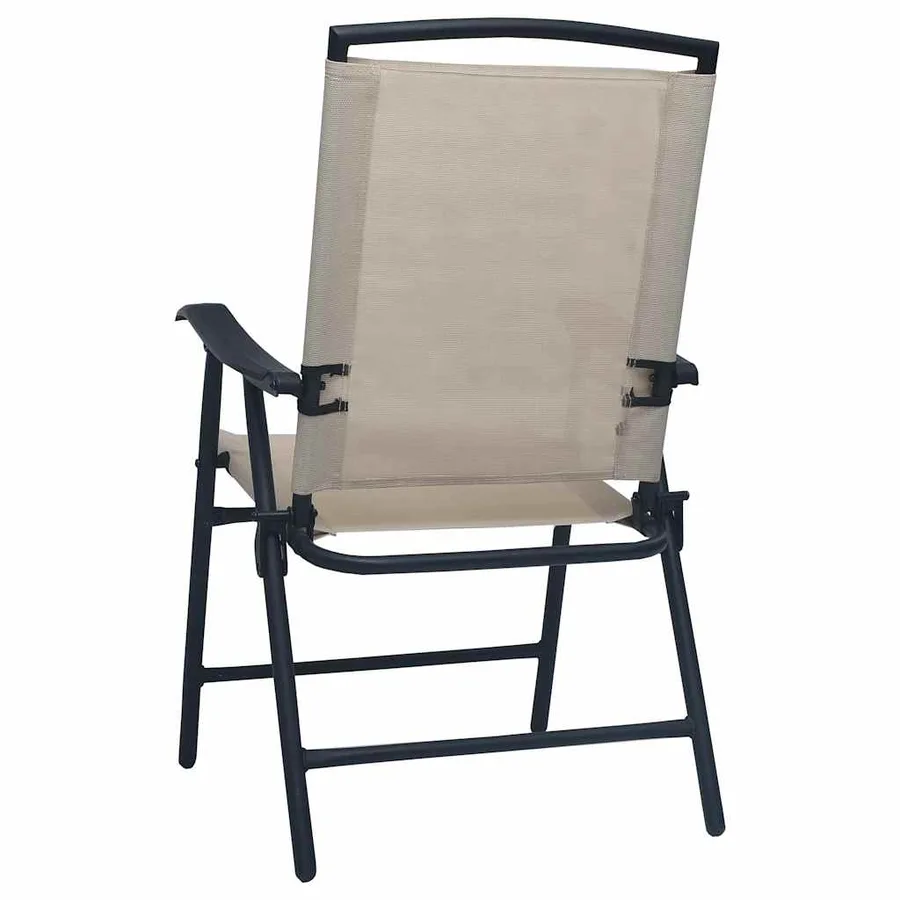 Chaises de jardin pliables lot de 2 Textilène Crème - 5
