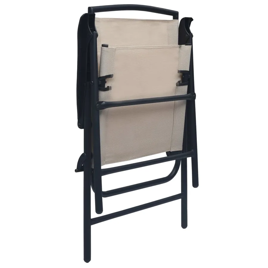 Chaises de jardin pliables lot de 2 Textilène Crème - 6
