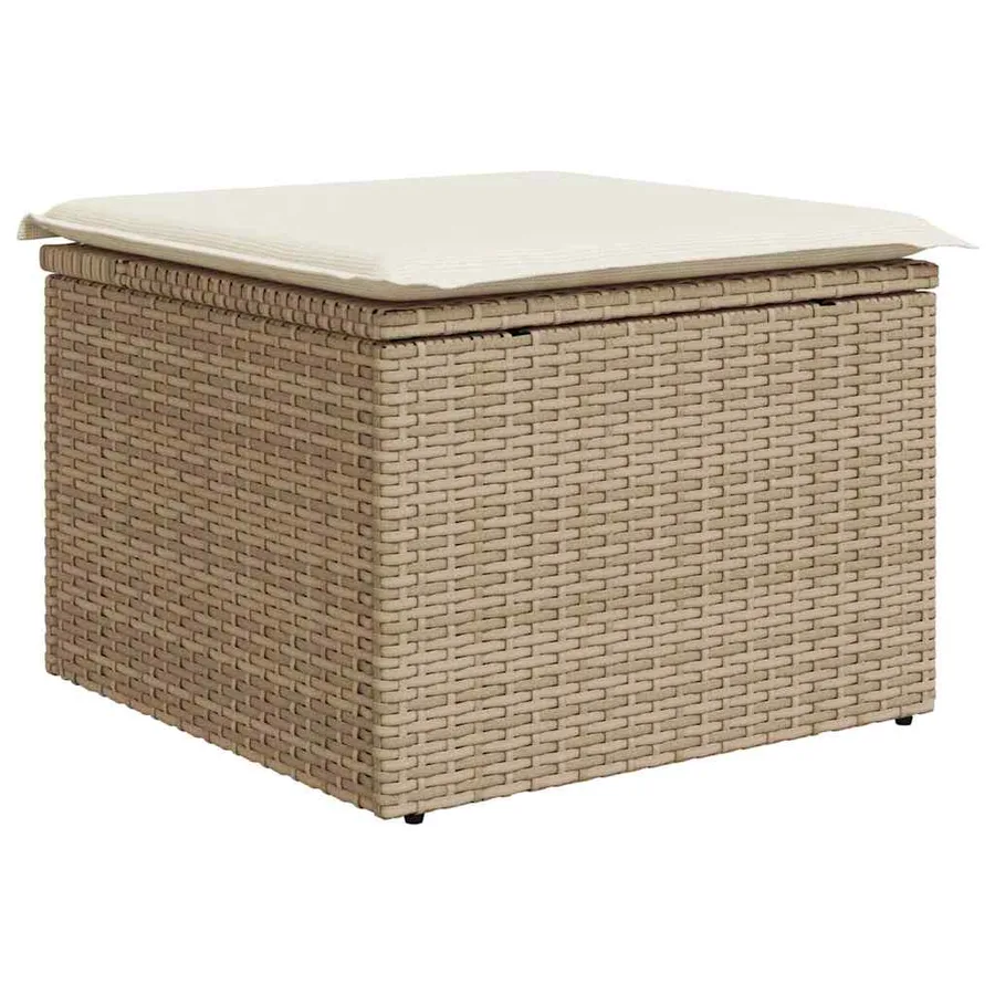 Ensemble de Canapés avec coussin 5 pcs Beige et crème polyrotin - 6