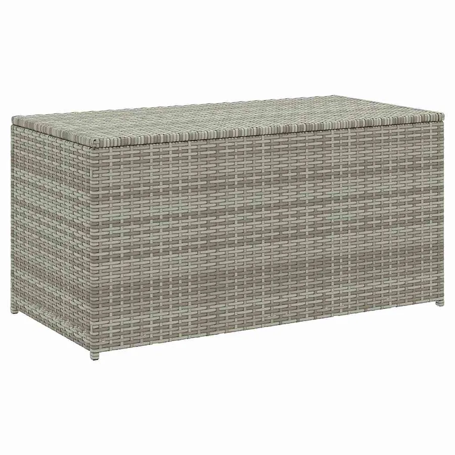 Garden storage box poly rattan 100x50x50 cm grey - 2