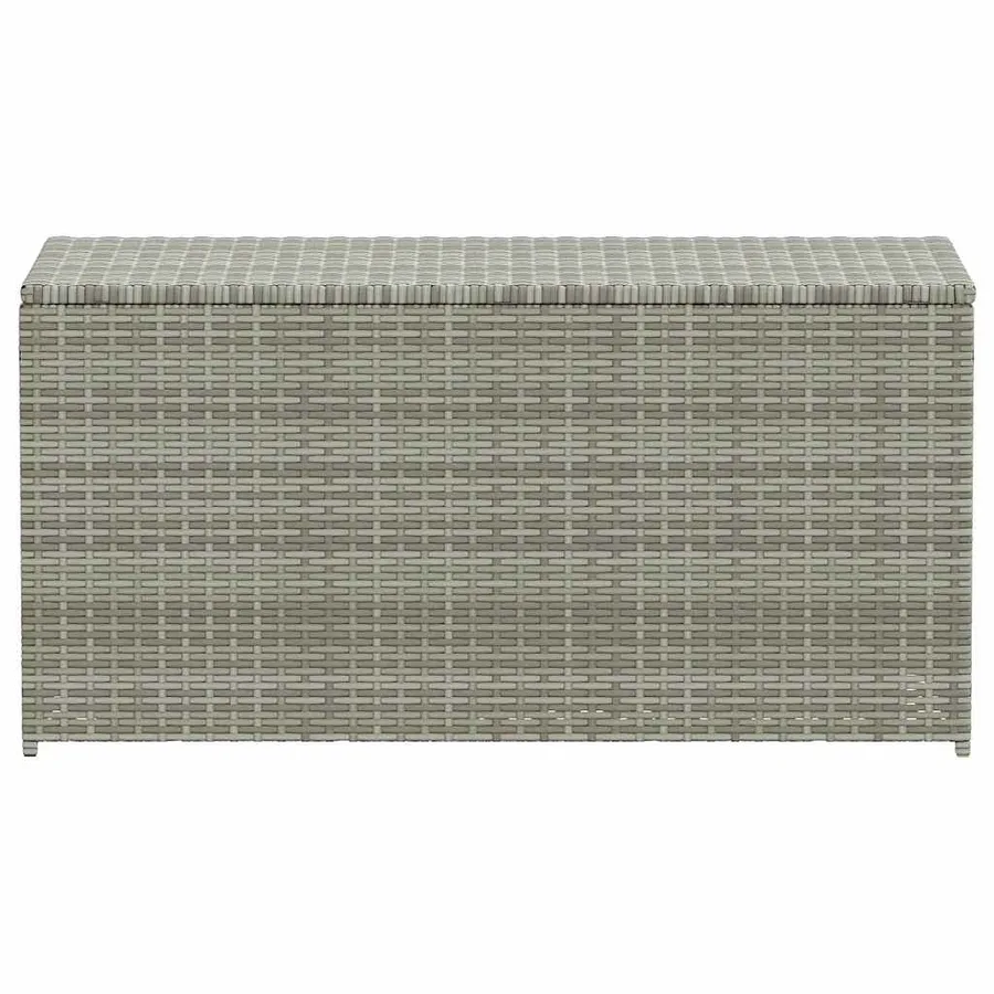 Garden storage box poly rattan 100x50x50 cm grey - 4