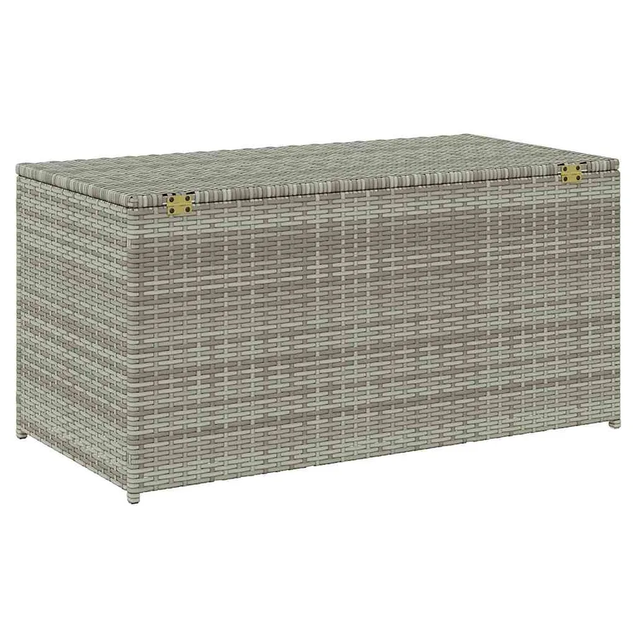 Garden storage box poly rattan 100x50x50 cm grey - 6