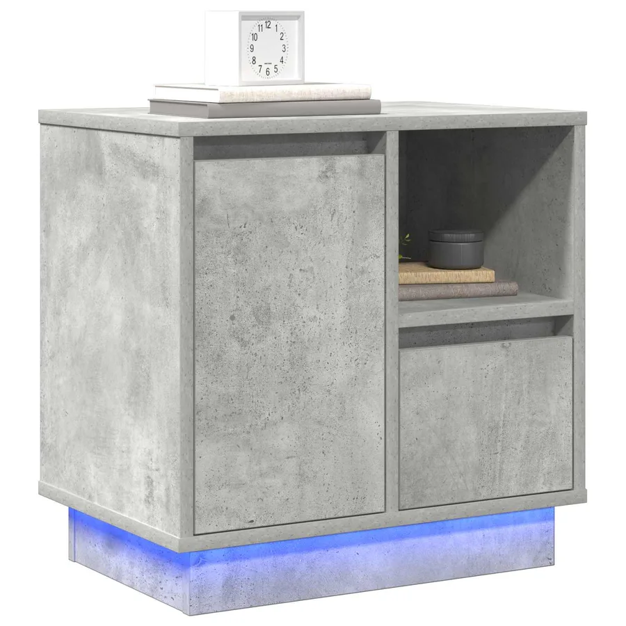Cabinet de chevet 2 pcs Gris béton 50 x 34,5 x 50 cm. - 2