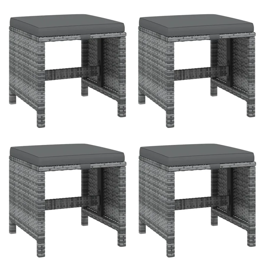 Ensemble à manger de jardin coussins 21 pcs Gris Résine tressée - 7
