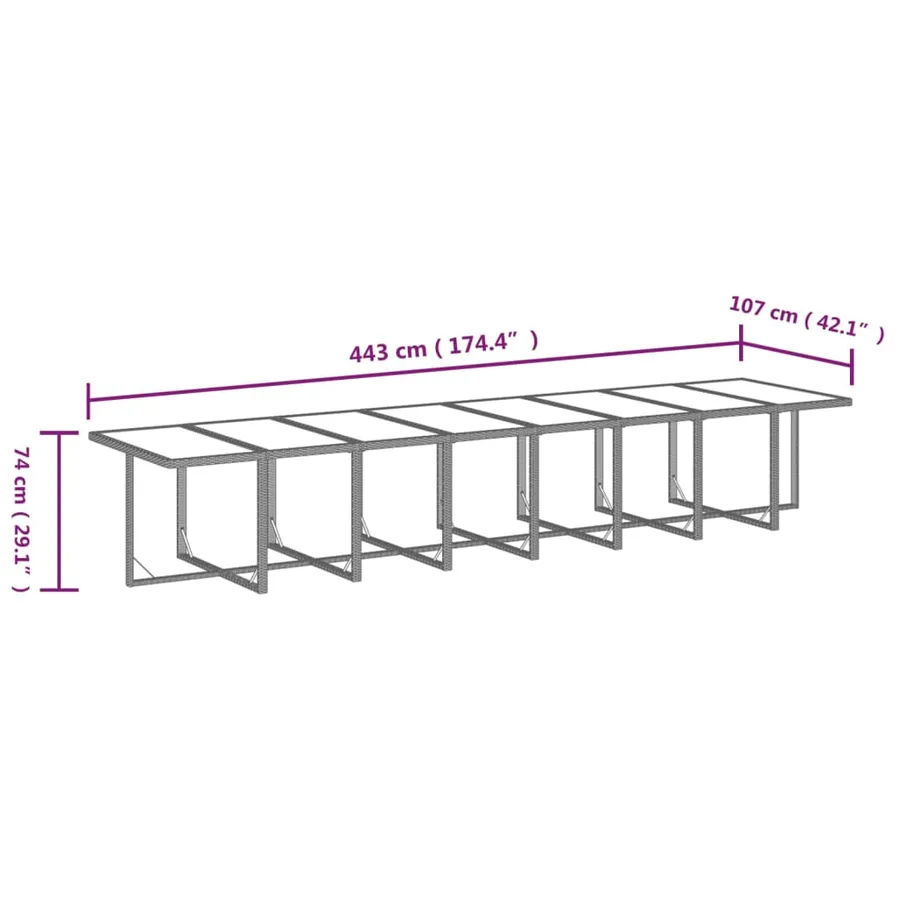 Ensemble à manger de jardin 17 pcs et coussins résine tressée - 10