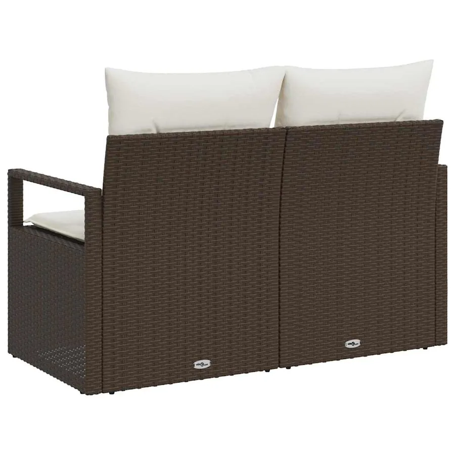Canapé de jardin avec coussin 120 x 62 x 69 cm polyrotin - 4