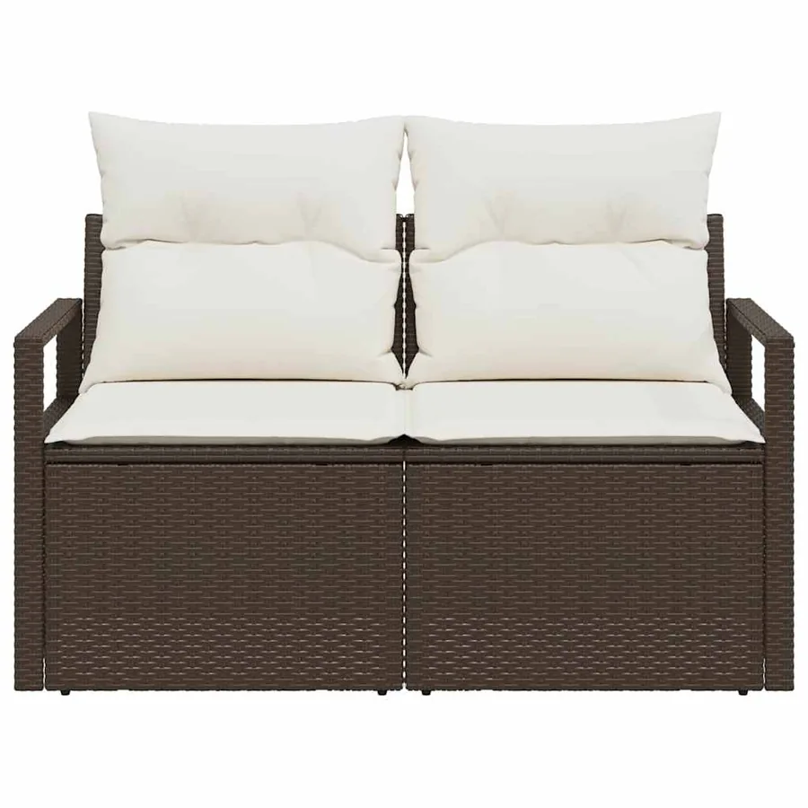 Canapé de jardin avec coussin 120 x 62 x 69 cm polyrotin - 5