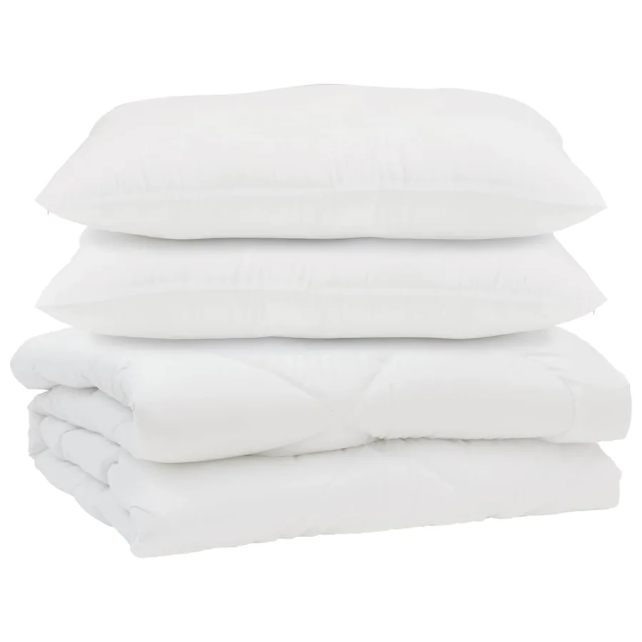Couette avec oreiller 3 pcs Blanc Microfibre - 2