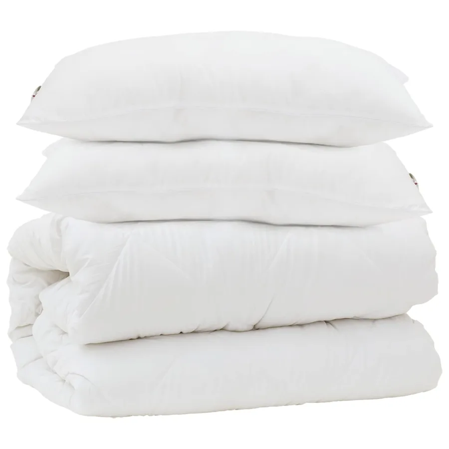 Couette avec oreiller 3 pcs Blanc Microfibre - 2