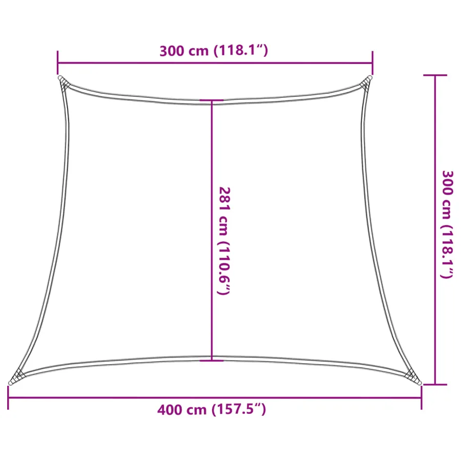Voile d'ombrage 160 g/m² Marron 3/4x3 m PEHD - 10