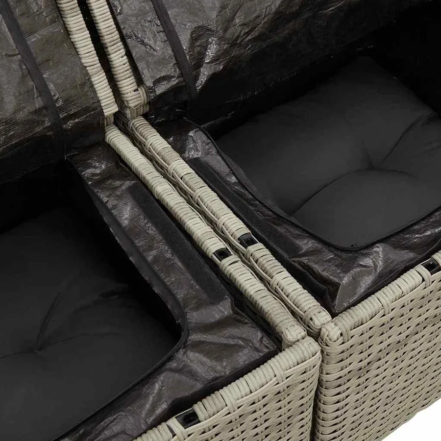 Ensemble de Canapés 9 pcs Gris clair et gris foncé polyrotin - 9