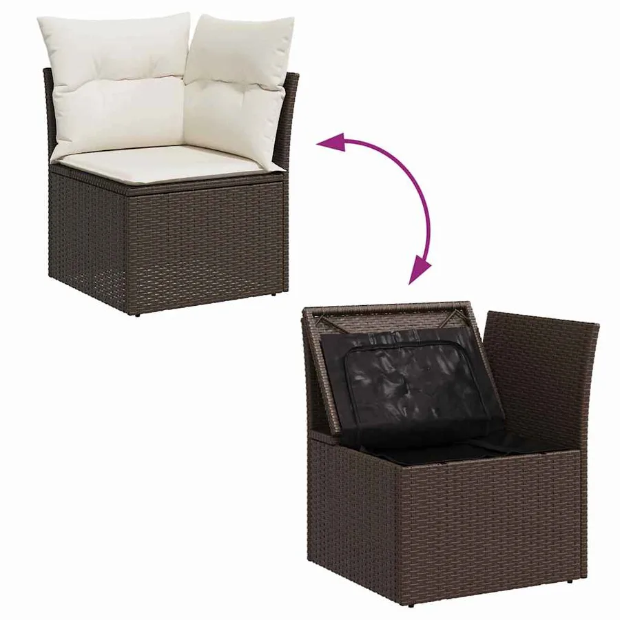 Ensemble de Canapés 4 pcs Marron et Crème polyrotin - 11