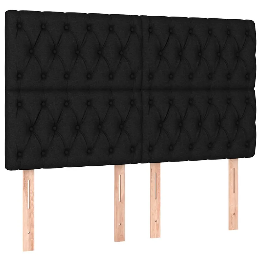 Sommier à lattes de lit et matelas et LED Noir 140x190 cm Tissu - 7