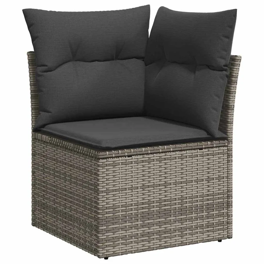Ensemble de Canapés avec coussin 8 pcs Gris clair polyrotin - 6