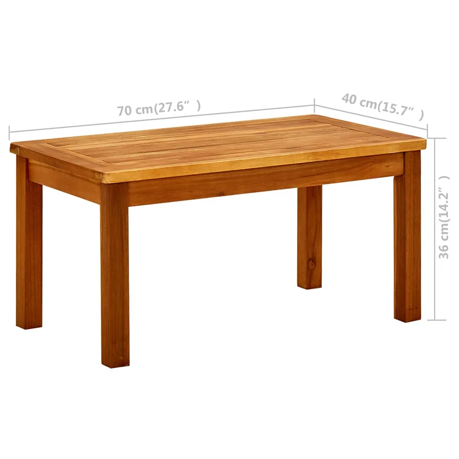 Table basse de jardin 70x40x36 cm Bois solide d'acacia - 7