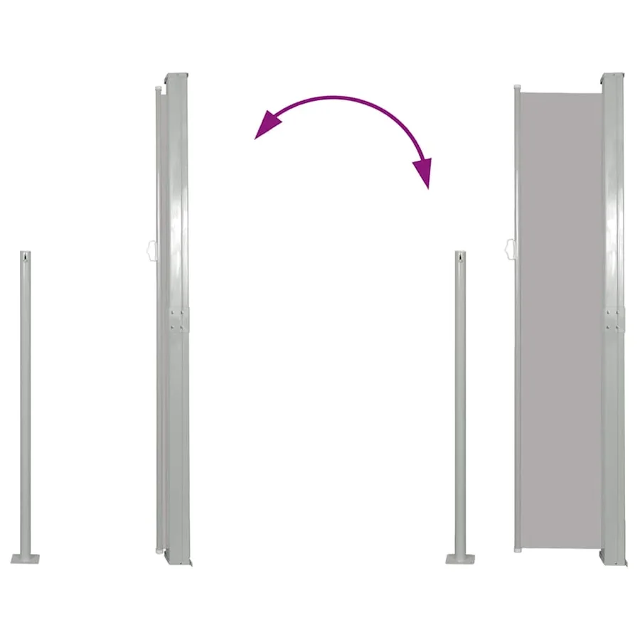 Auvent latéral rétractable 140 x 300 cm Gris - 7