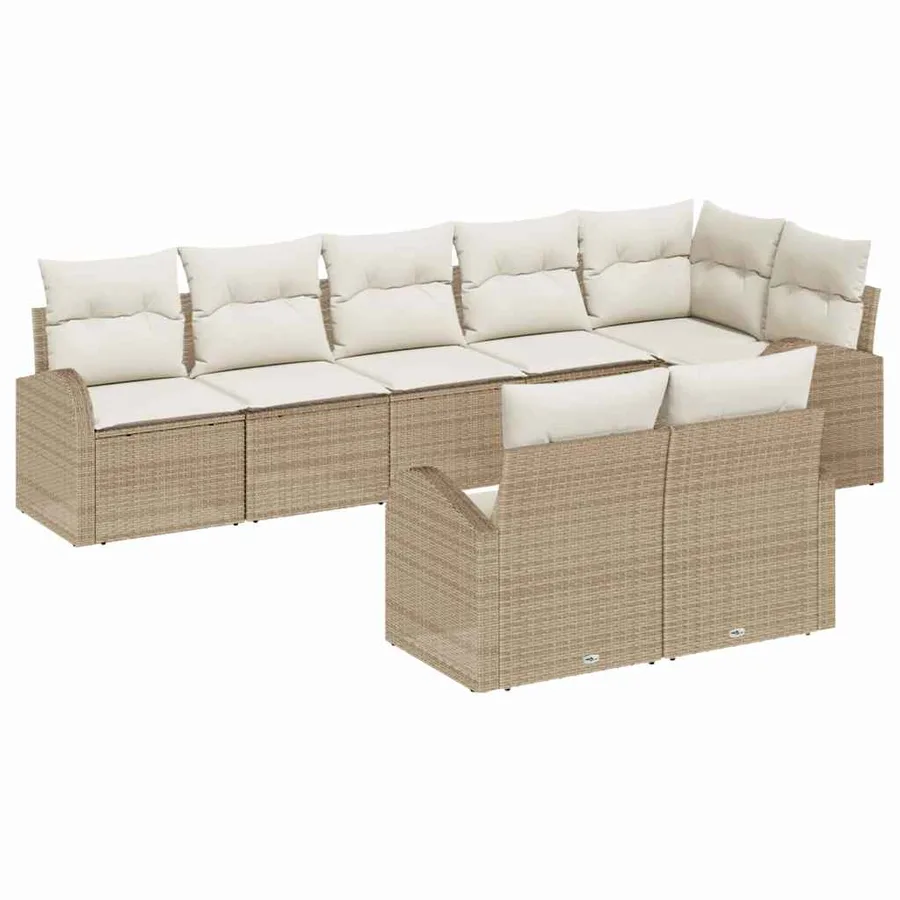 Ensemble de canapé de jardin Beige et crème 55 x 55 x 37 cm - 2