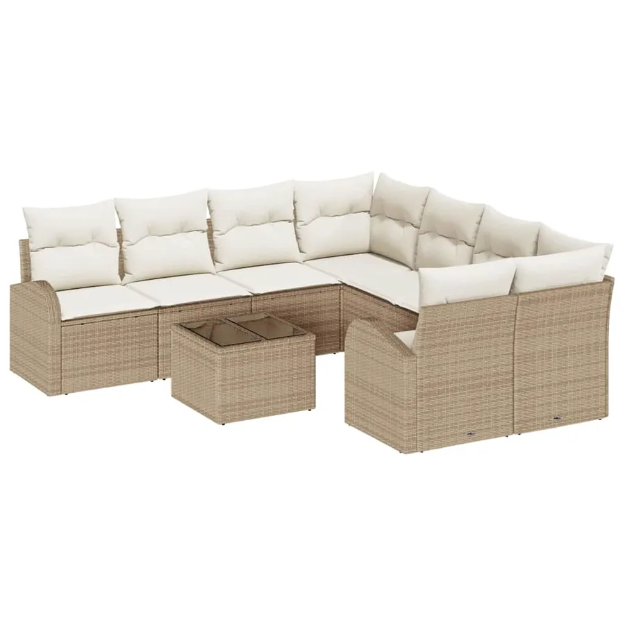 Ensemble de canapé de jardin Beige 55 x 55 x 37 cm polyrotin - 2