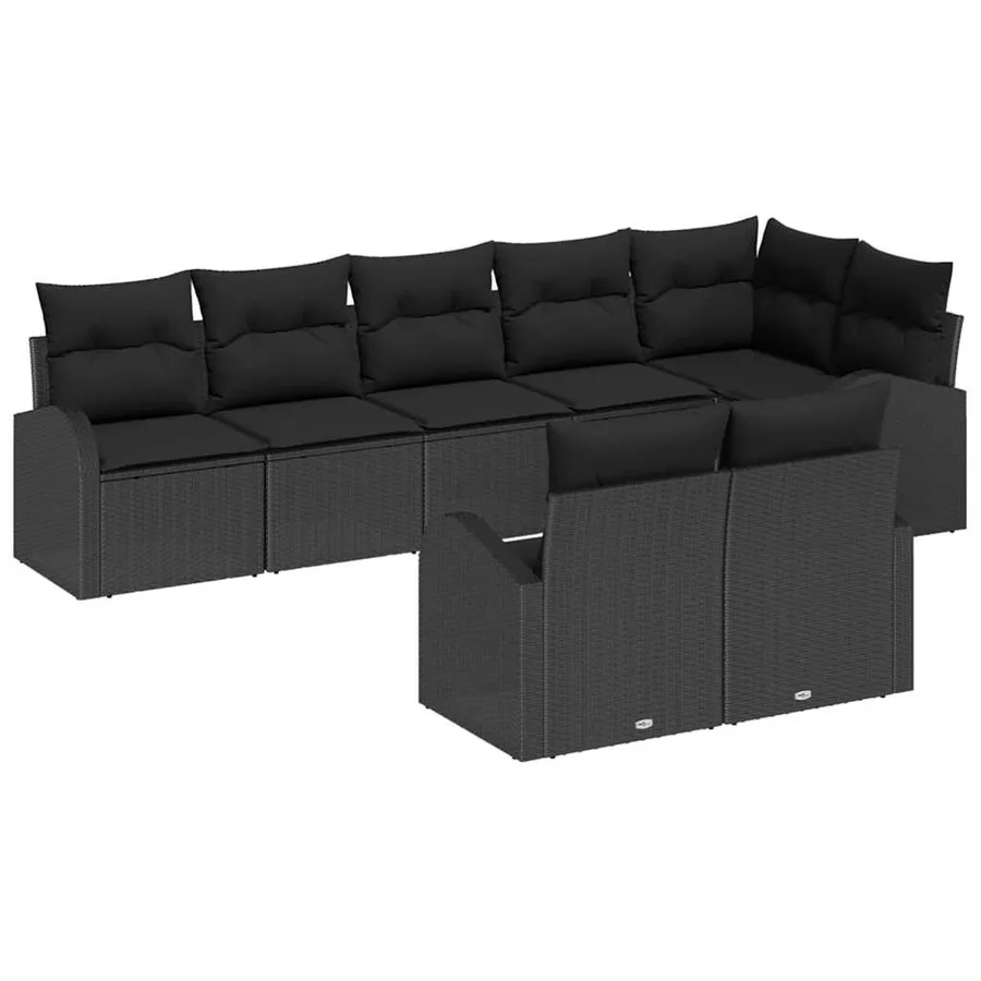 Ensemble de canapé de jardin 8 pcs polyrotin - 2